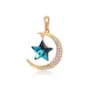 Blue star Rhinestone Moon chain