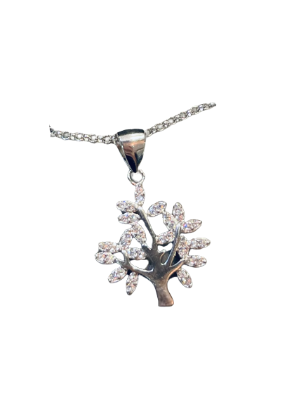 Tree sterling silver pendant necklace